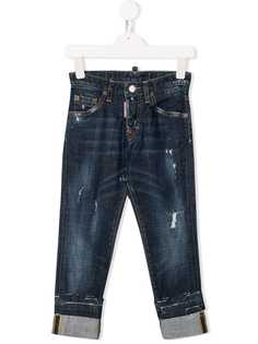 Dsquared2 Kids прямые джинсы с эффектом потертости