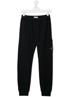 Stone Island Junior брюки с нашивкой-логотипом