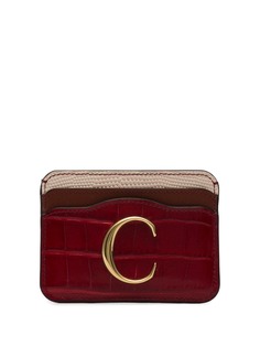 Chloé картхолдер с тиснением под крокодила