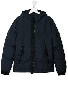 Stone Island Junior куртка с капюшоном и нашивкой