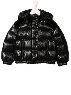 Moncler Kids куртка с отделкой из искусственного меха