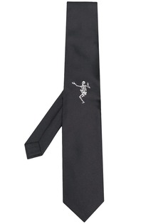 Alexander McQueen галстук с вышивкой Dancing Skeleton