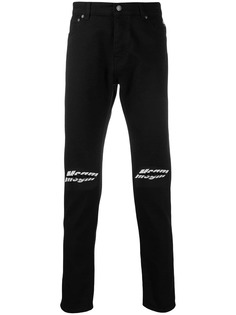 MSGM джинсы с эффектом потертости и логотипом