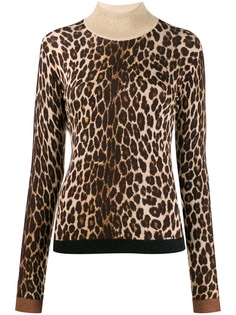 Liu Jo трикотажный джемпер с леопардовым узором