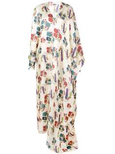Maison Rabih Kayrouz саржевое платье с принтом