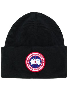 Canada Goose шапка бини с вышитым логотипом