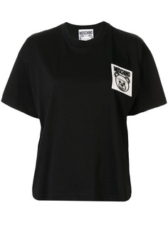 Moschino футболка с нашивкой-логотипом