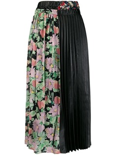 Junya Watanabe плиссированная юбка с цветочным принтом
