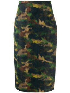Rochas юбка-карандаш с камуфляжным принтом