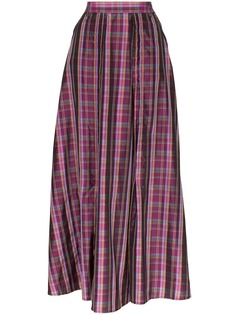 N Duo check pleated skirt