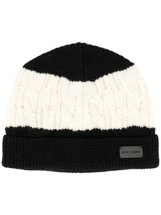 Saint Laurent colour block wool beanie