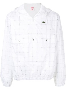 Supreme клетчатая куртка с логотипом Lacoste