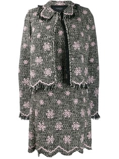 Giambattista Valli твидовый пиджак с цветочной вышивкой