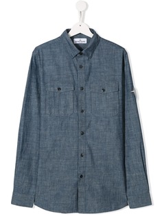Stone Island Junior рубашка с нагрудным карманом
