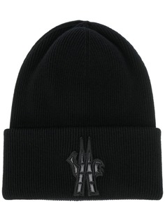 Moncler Grenoble logo patch knitted beanie