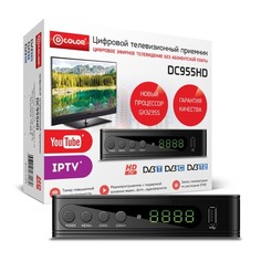 Ресивер DVB-T2 D-COLOR DC955HD, черный