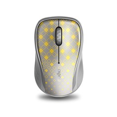 Мышь RAPOO M280, оптическая, беспроводная, USB, серебристый и желтый [18044]