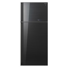 Холодильник SHARP SJ-GV58ABK, двухкамерный, черное стекло