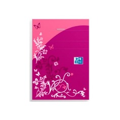 Блокнот Oxford ELEGANCE 90x140мм обложка картон 48стр. линейка скрепки розовый