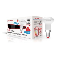 Лампа SUPRA SL-LED-PR-R39, 5Вт, 400lm, 30000ч, 4000К, E14, 3 шт. [10284]
