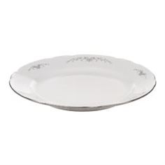 Столовая посуда Блюдо мелкое 30 см Thun1794 декор серый орнамент, отводка платина
