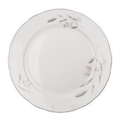 Столовая посуда Блюдо мелкое 30 см Thun1794 декор серебряные колосья, отводка платина