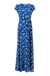 Синее платье-макси с цветочным узором P.A.R.O.S.H.