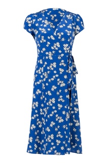 Синее платье-миди с цветочным узором P.A.R.O.S.H.