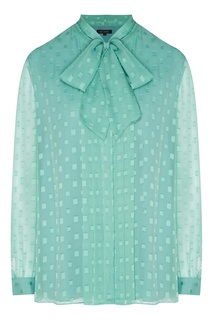 Бирюзовая блуза с завязками St. John