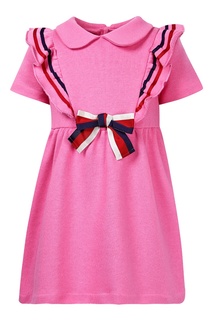 Розовое платье с цветной отделкой Gucci Kids