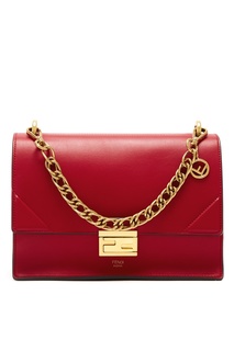 Красная кожаная сумка Kan I Fendi