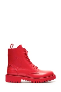 Красные ботинки на шнуровке Red(V) Valentino