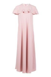 Розовое платье-макси с воланами Red Valentino