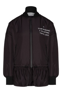 Черная куртка с баской Valentino