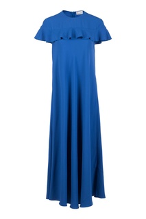 Синее платье-макси с воланами Red Valentino