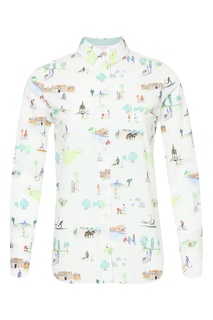 Хлопковая рубашка с узором Paul Smith