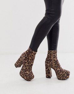 Ботильоны на платформе с леопардовым принтом ASOS DESIGN Entice - Мульти