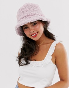 Сиреневая панама из искусственного меха ASOS DESIGN - Фиолетовый