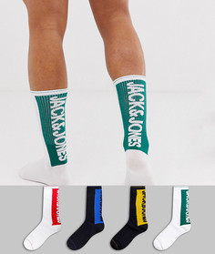 Набор из 4 пар носков с логотипом Jack & Jones - Мульти