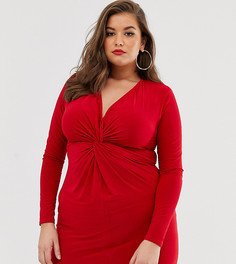 Красное платье мини с декоративным узлом Koco & K Plus - Красный