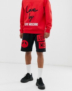 Флисовые шорты с логотипом Love Moschino - Черный
