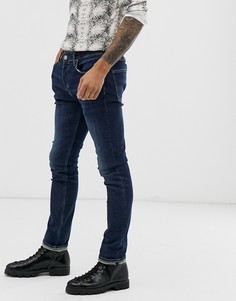 Выбеленные джинсы-сигареты AllSaints - Синий