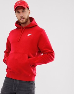 Худи красного цвета с логотипом Nike Club - Красный