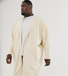 Трикотажная легкая oversize-куртка бежевого цвета ASOS DESIGN Plus - Бежевый