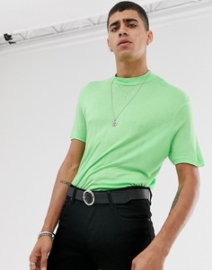 Неоново-зеленая футболка из вискозы ASOS DESIGN - Зеленый