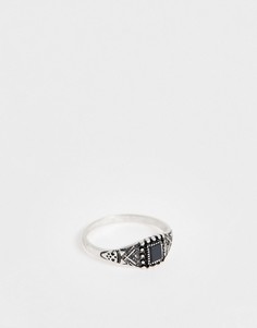 Серебристое кольцо в винтажном стиле с камнем ASOS DESIGN - Серебряный