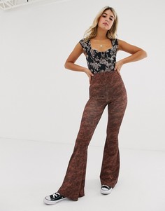 Расклешенные брюки с плиточным принтом Free People Harper - Мульти