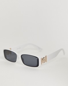 Квадратные солнцезащитные очки в белой оправе Dusk To Dawn Boss - Белый