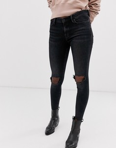 Укороченные джинсы с необработанными краями AllSaints - grace - Черный