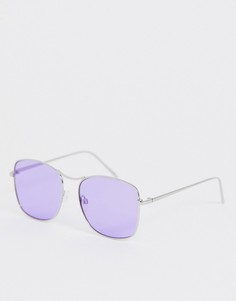 Квадратные солнцезащитные очки с фиолетовыми стеклами Jeepers Peepers - Фиолетовый